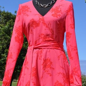H&M Pink Orange Floral Romper Sz 8